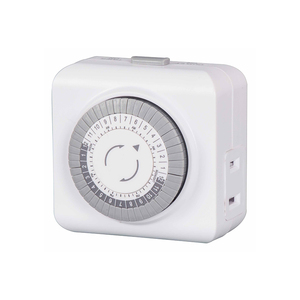 Coperta Meccanico Presa Timer, 24 Ore Programmabile Plug In Luce Timer Interruttore per Prese Elettriche con 1 Presa - Product Image 1