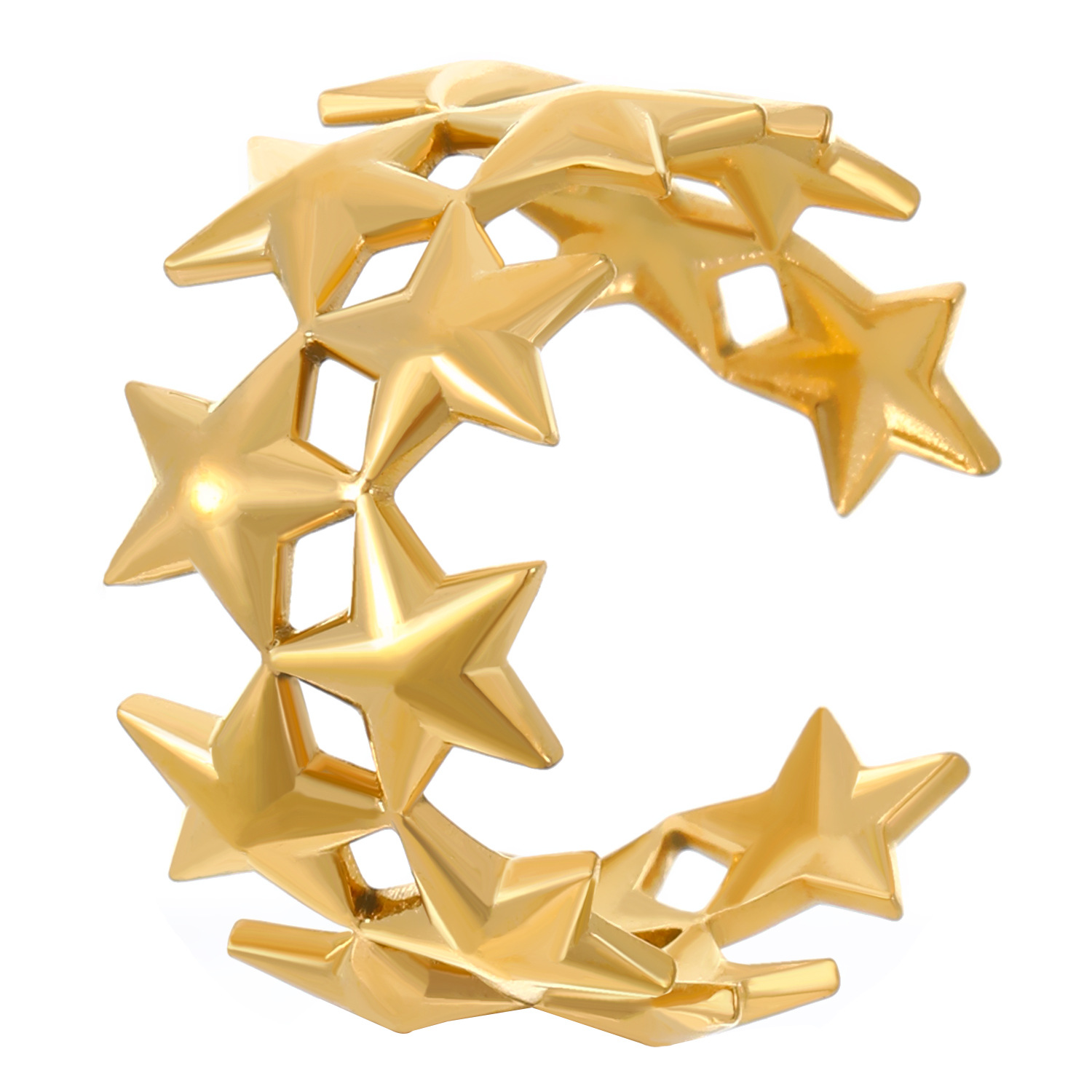 17 étoiles de groupe en or véritable 18 carats wg-1447