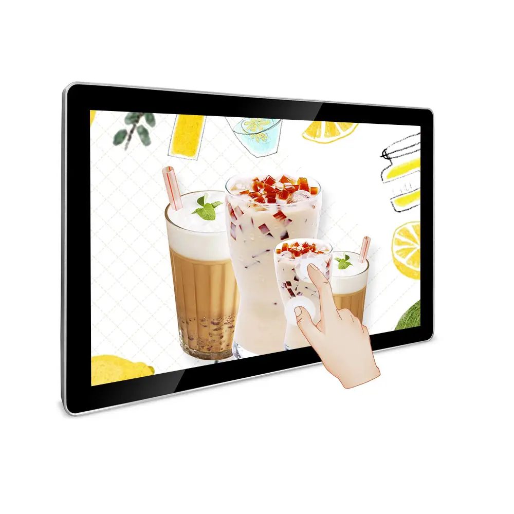 Cửa hàng bán lẻ treo tường hoặc treo Android Thông tin máy nghe nhạc quảng cáo thiết kế cảm ứng đa điểm hiển thị màn hình cảm ứng màn hình