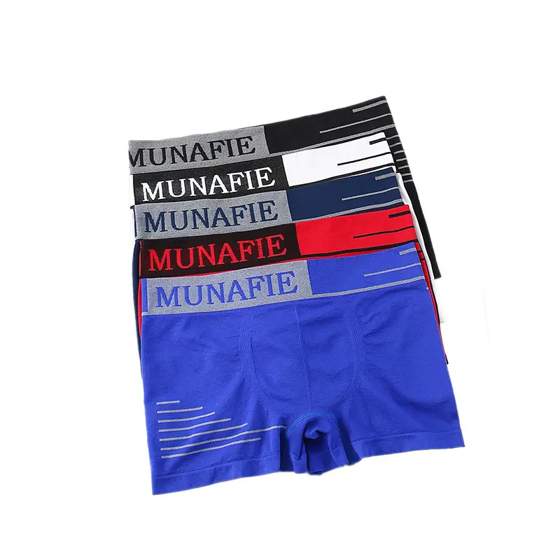 New Munafie Men's Boxer Letter Underwear Breathable High Elastic Comfortable Seamless Boxer Head Manufacturer OEM underwear