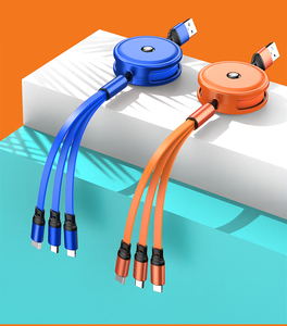 マルチUSB充電器ケーブル格納式3in1マルチ充電コード (タイプCマイクロUSB8ピン3in1ケーブル付き) - Product Image 4