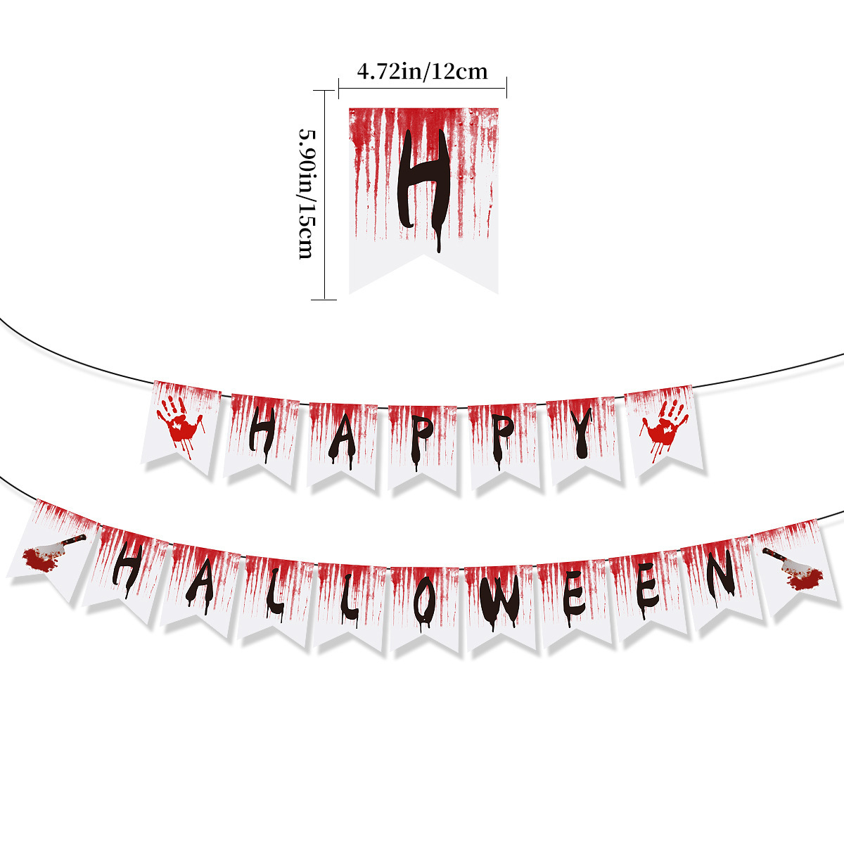 Drapeau avec empreinte de main ensanglantée