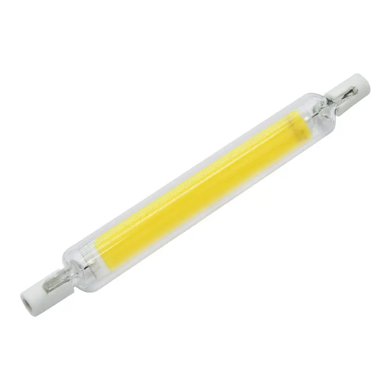 Bombilla halógena de repuesto delgada, 78mm, 118mm, tubo de cristal, 5W, 10W, 20W, doble extremo, R7s, luces LED COB regulables