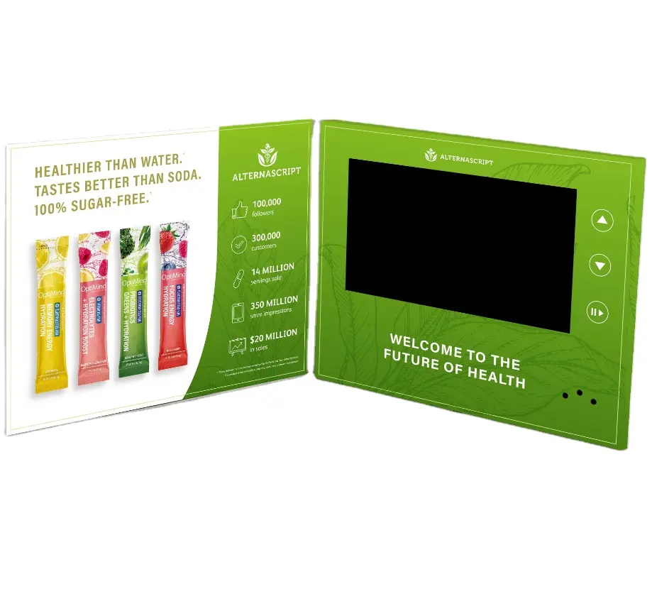 Bulk 7 inch promo tft lcd touch screen pcb board handmade 3d a4 video brochure card