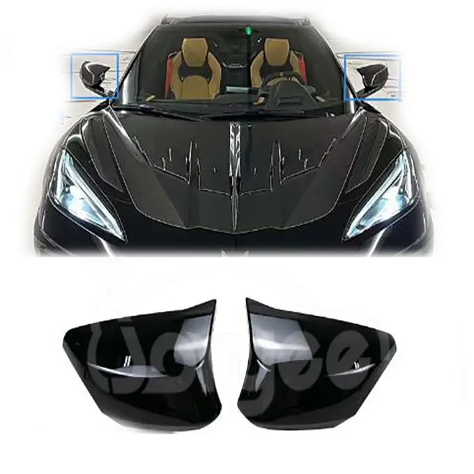 2023 New Devil Horn Style Side Mirror Covers For Corvette C8 Carbon Fiber Exterior Modified Accessories Plastic Auto Parts Bodyk