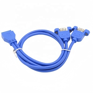 Usb3.0 Idc 20Pin Placa base Usb 19Pin 1 a 2 Usb 3,0 20Pin Un punto Dos Usb Adaptador Convertidor Cable divisor