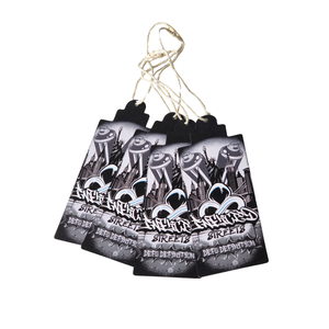 <strong>Custom</strong> Paper Hang <strong>Tag</strong> Clothing <strong>Custom</strong> Paper Printing Card Black Clothes Hang <strong>Tag</strong> With <strong>String</strong> - Product Image 2
