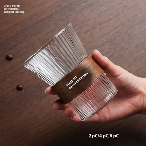 ถ้วยกาแฟแก้วฉนวนกันความร้อนมูลค่าสูงแบบแขวนข้ามขอบสามารถพิมพ์โลโก้สีใส - Product Image 5