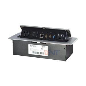 Interfaz multifuncional de toma de corriente de mesa emergente de aleación de aluminio con certificación UL - Product Image 1