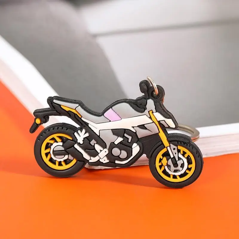 Mô hình xe máy mát cao su Keyring xe máy đua xe Keychain 3D PVC