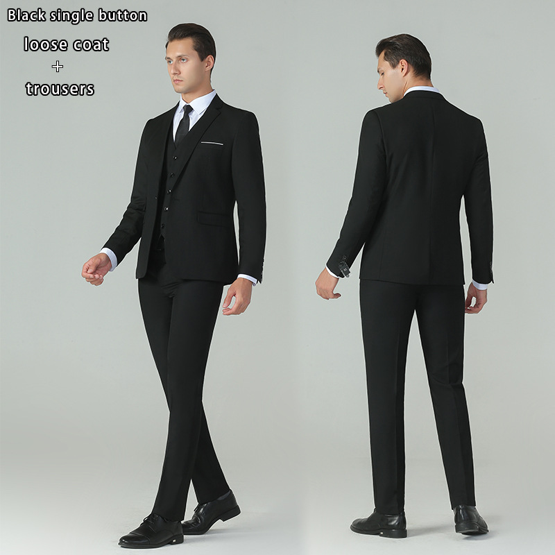 Pantalon de costume noir à boutons