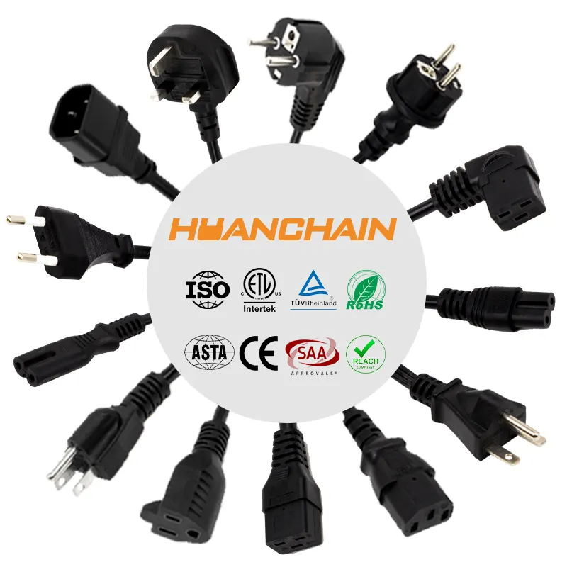 Tùy chỉnh AC Dây nguồn máy tính xách tay Sạc Cáp cắm cung cấp điện cho máy tính xách tay mở rộng dây & adapter điện