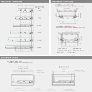 מפעל 3-קפל סמויה הרחבה מלאה מלאה טלסקופית רכה מגרות (עם 4 מהדק דרך) - Product Image 6