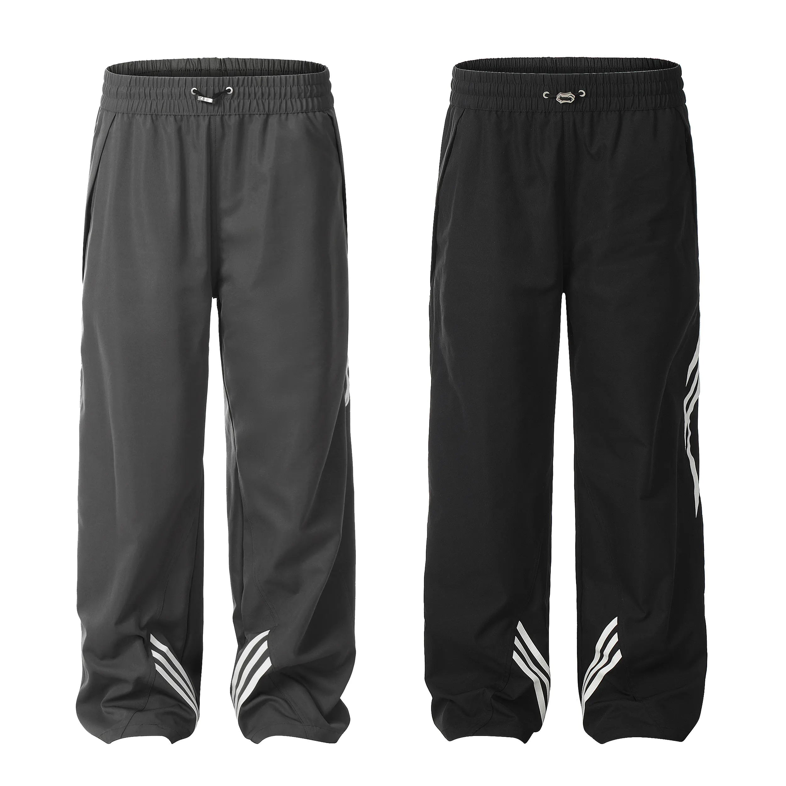 Fabrika doğrudan satış Sweatpants çizgili özel erkek naylon kargo Jogger taktik pantolon rüzgarlık parça kargo pantolon