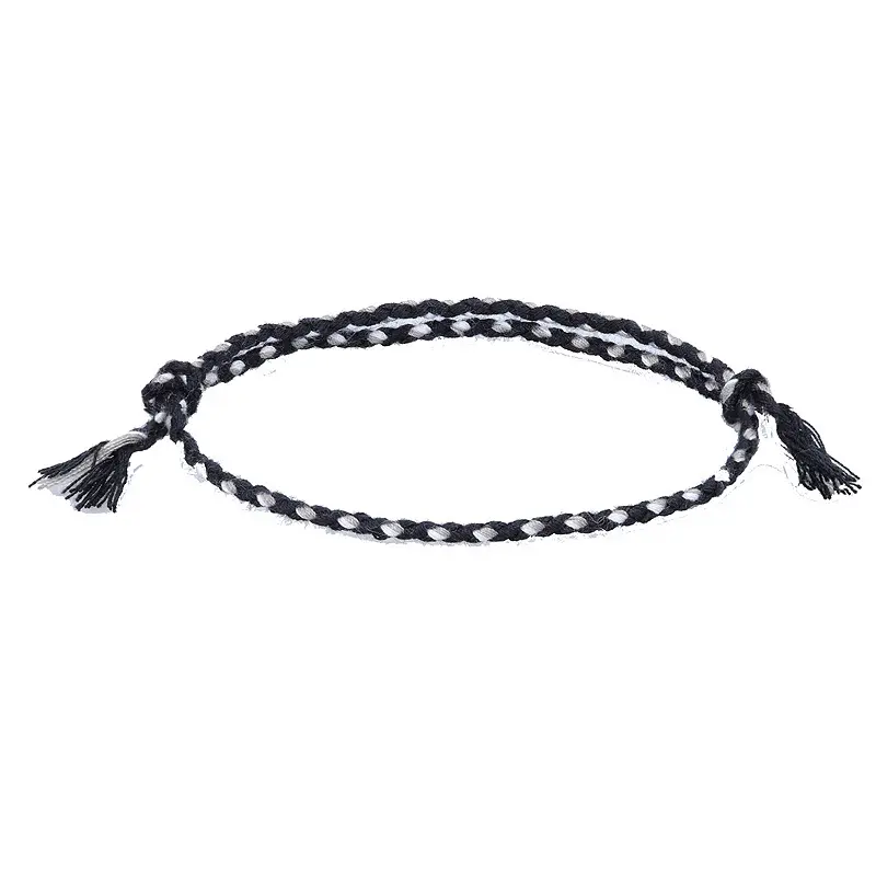 Nueva llegada Simple moda pulseras al por mayor personalizado tejido negro cuerda ajustable pulsera Diy encanto pulsera de las mujeres