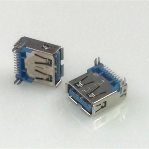 USB 3.0 konnektör bir kadın dişi A/F priz sağ açı SMT PCB mavi izolatör yüzey montaj 9 pozisyon yönetim kurulu RoHS - Product Image 1