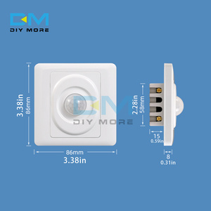 İki satır kızılötesi insan vücudu sensörü anahtarı 86 tipi merdiven kızılötesi sensörü anahtarı koridor 220V akıllı gecikme anahtarı - Product Image 3