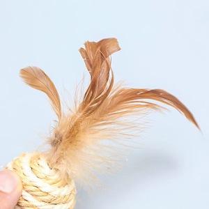 ホット販売耐久性サイザル猫スクラッチインタラクティブボールおもちゃシンプルスタイル羽噛むおもちゃ - Product Image 4