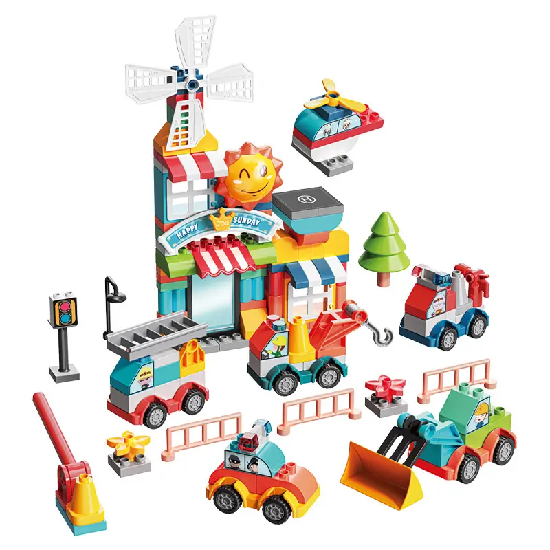 Juego de bloques de ensamblaje DIY de 135 Uds., juguete para niños, bloques de construcción de automóviles de ciudad, diy para niños, juguetes, bloques de construcción