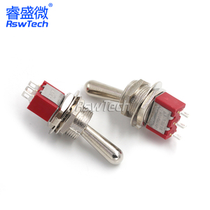 <strong>Toggle</strong> Switch 3 Pin <strong>Electronic</strong> Component 12mm Metal Handle 19mm <strong>Push</strong> <strong>Button</strong> Switches With on Off on 6 Pin <strong>Toggle</strong> Switch - Product Image 3