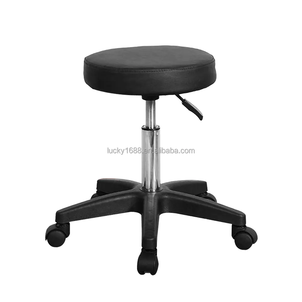 Hot Selling Adjustable Height High Chair Sponge Upholstered Seat Round Bar Stool With Swivel Rolling Wheels
