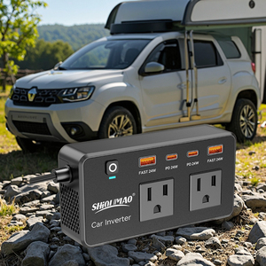 パワーインバータDC 12V to AC 220VサポートUSB 2.4 Type-C 3.0充電カーパワーサプライ充電器 - Product Image 1