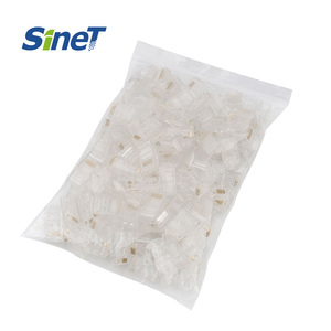 100 adet 8P8C RJ45 konnektör 3 Prong Cat5e Cat6 Ethernet UTP modüler fiş RJ45 fiş UTP Cat6 kedi 6 modüler fiş - Product Image 2