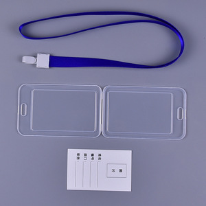 定制设计尺寸透明塑料名片夹员工学生垂直身份证徽章夹 - Product Image 3
