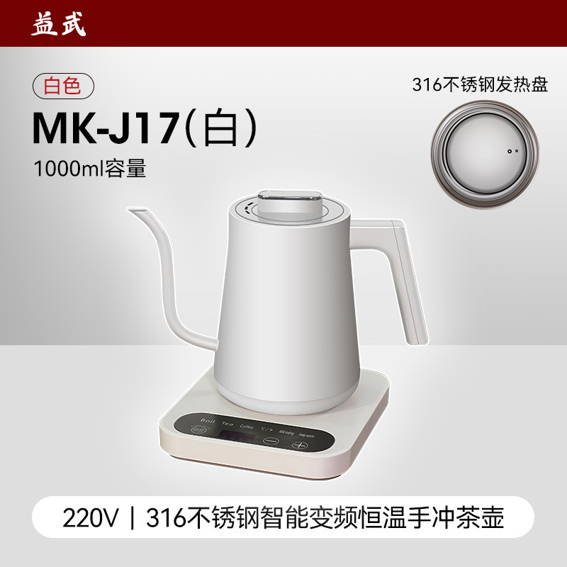 Bouilloire à cuisson rapide peinte (acier inoxydable 316 - Blanc - 220 V) MK-J-17