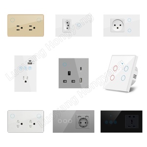 2025 nuevo estilo Panel de vidrio WIFI USB TIPO A/C inteligente con interruptor 5 pines enchufe multifunción