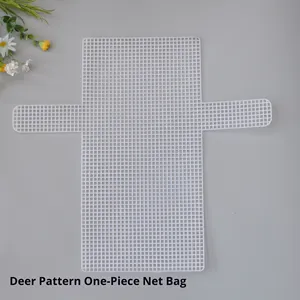 प्लास्टिक का जाल बैग छोटे हिरण चीन हिरण 31x61 ग्रिड मॉडल मेष कट-आउट नेट धागा हाथ से बुना हुआ बैग - Product Image 1