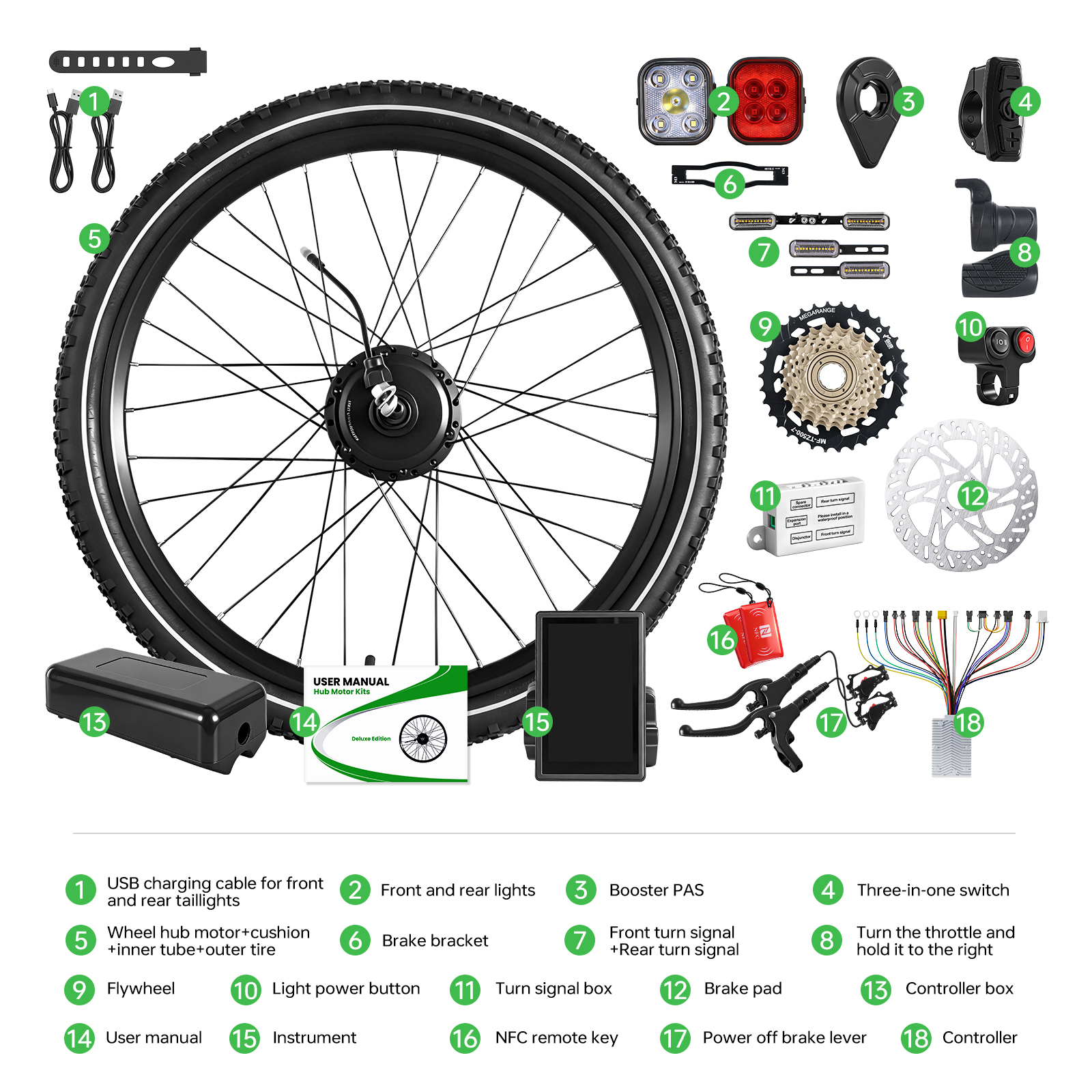 Kit de conversion vélo électrique noir