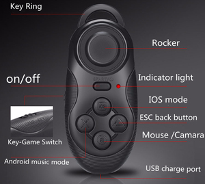 Hot Selling <strong>Mini</strong> VR Controller Selfie Shutter Camera Remote Control Mouse Gamepad Game Controller for IOS Android