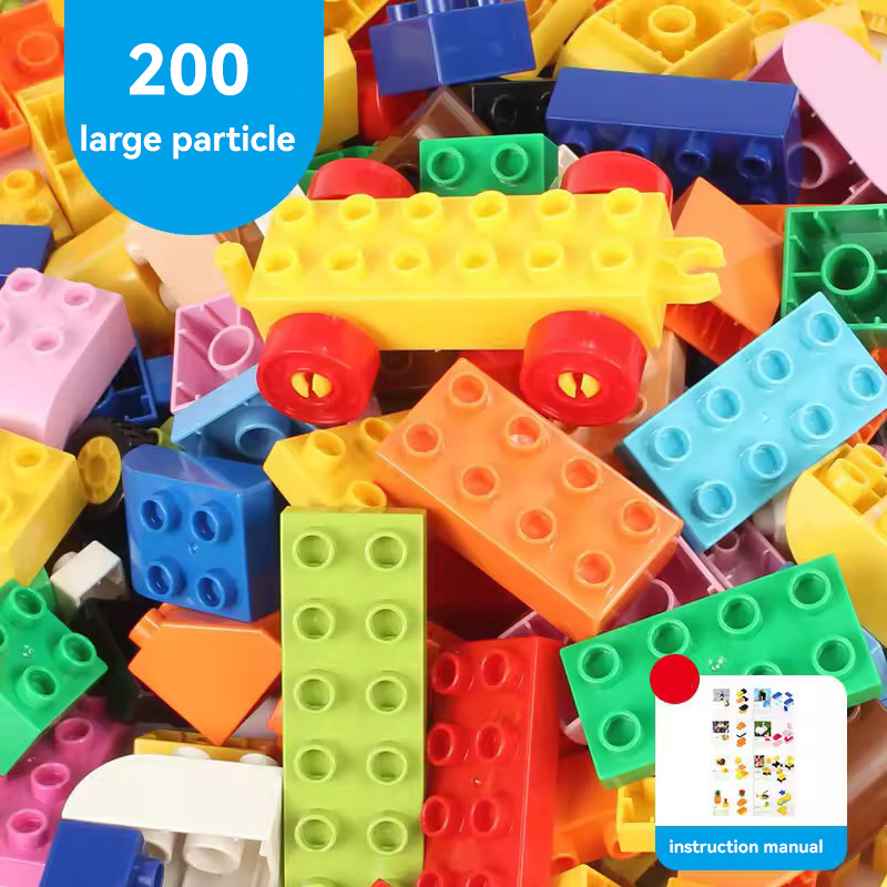 200 blocs de construction à grosses particules à monter soi-même - 3 voitures incluses