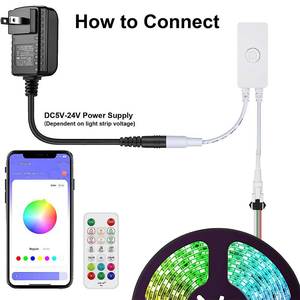 SP648E แถบไฟ LED DC5-24V 3แชนแนล RGB ซิงค์เพลง2.4G RF ไร้สายรีโมตควบคุมด้วยแอป12V แบบใหม่ - Product Image 5