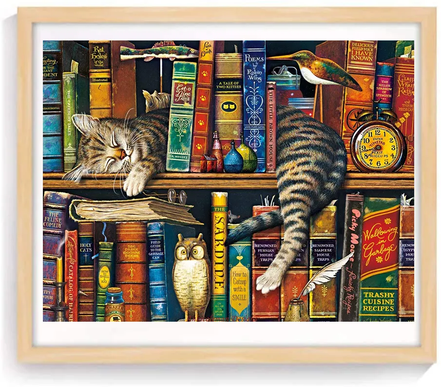 Sunloop seni trendi gambar kucing diy hobi Berlian mosaik lukisan