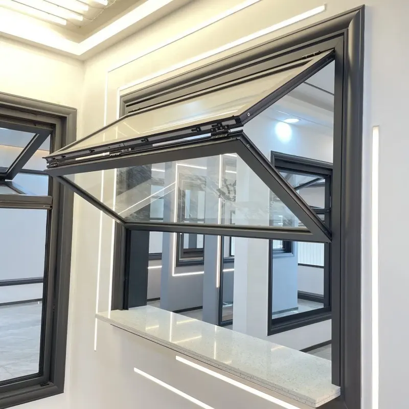 Aluminium hurricane proof vertical bifold up windows vertical folding window