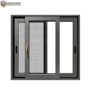 AS2047-Zertifizierung 3-spuriges Aluminiumglas-Schiebefenster Horizontales Aluminium-Schiebefenster mit Moskito netz