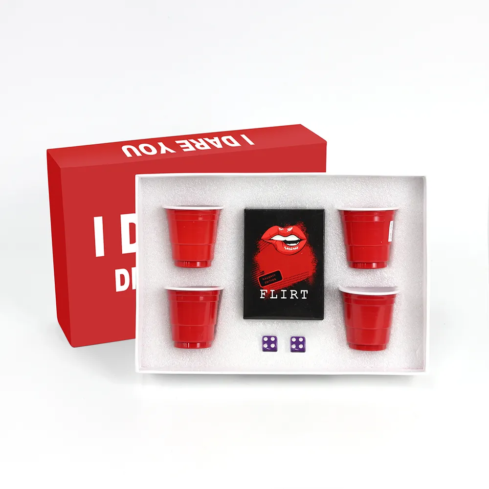 Printed Custom Four-Person Party Shot Glass Interactive Bar Party Entertainment Game Cards