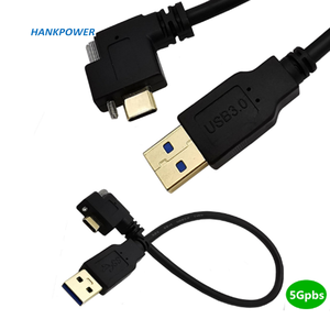 Gold Plated Right Angle <strong>USB</strong> 3.1 Type C With Screw Locking to Standard USB3.0 Data Cable for Camera