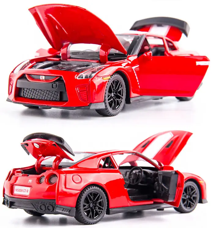 Лидер продаж 2022 GTR 1:32 игрушечные автомобили из сплава, звук и свет, литье под давлением алюминия, литые игрушечные автомобили
