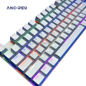 Stokta Ancreu OEM RGB DIY mekanik klavye 87 tuşları ile ışık 9 farklı modları LED aydınlatma kablolu mekanik klavye kiti - Product Image 2