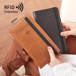 高品质便携式射频识别阻挡卡夹旅行钱包，带护照存放袋 - Product Image 2