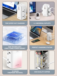 LDNIO SC4383 kule uzatma kurşun 4 yollu 10A 3 USB portları uzatma kablosu çok fiş uzatma soket dalgalanma koruması güç şeridi - Product Image 4