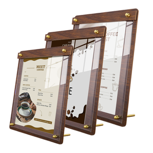 Tùy chỉnh quảng cáo Acrylic <span class=keywords><strong>menu</strong></span> thức ăn nhanh <span class=keywords><strong>Menu</strong></span> hiển thị mỏng khách sạn A3/A4 Gỗ cơ sở nhà hàng Áp phích đứng - Product Image 3
