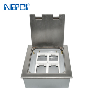 Scatola per pavimento in acciaio inossidabile dotata di prese per 2 VDE Schuko + 2 prese per rete LAN presa dati Ethernet - Product Image 4