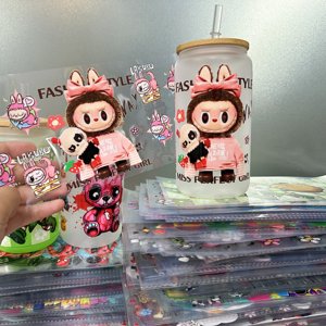 Labubu Sticker kaynak fabrika özel toptan moda cam Wrap transferler hazır gemi çıkartmaları için çay fincanları marvel Uv Dtf Wrap - Product Image 2