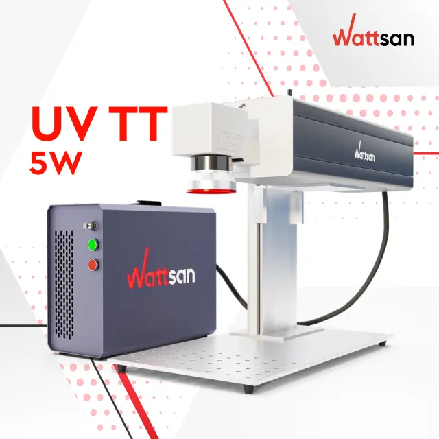 ماكينة وسم Wattsan بألياف الليزر بالأشعة تحت الحمراء TT 5W JPT لسطح المكتب بالأشعة تحت الحمراء