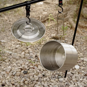 Ngoài Trời 304 Thép Không Gỉ Đồ Nấu Nướng Cắm Trại Dã Ngoại Thiết Bị Bộ Đầy Đủ Các Đồ Nấu Nướng Cắm Trại Đặt Di Động Treo Nồi - Product Image 3