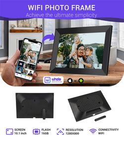 Pantalla táctil inteligente en la nube Memoria incorporada 1 + 16G Intercambio inalámbrico de imágenes de video IPS Marco de fotos digital WIFI de 10 pulgadas a través de Uhale